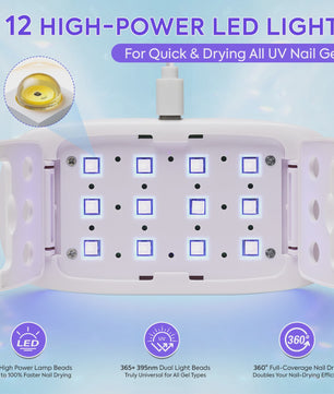 2-in-1 UV/LED Nageldroger: Handheld & Desktop, Snel Drogen met Timer