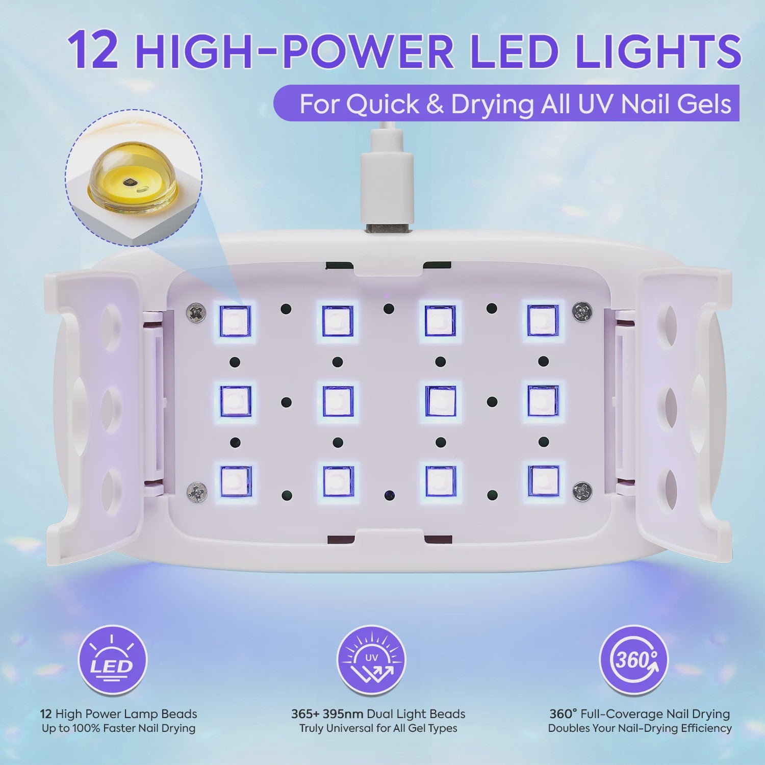 2-in-1 UV/LED Nageldroger: Handheld & Desktop, Snel Drogen met Timer