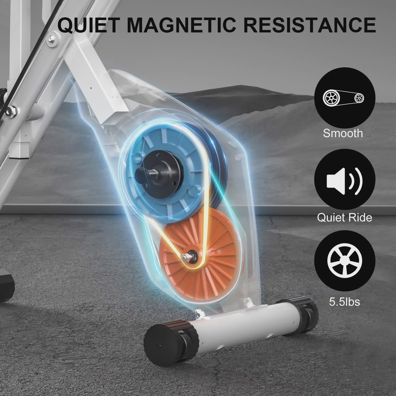 GartistGO foldable exercise bike, 8 resistance levels, with heart rate sensors, LCD stationary fitness bike for indoor cycling With extra-thick yoga and Pilates mat