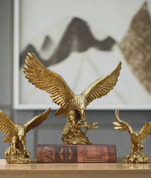 Gouden Adelaar Beeld - Luxe Hars Vogel Sculptuur voor Huis & Kantoor Decoratie