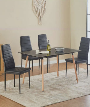 Set van 6 Eetkamerstoelen met Hoge Rugleuning - Ergonomisch Kunstleer