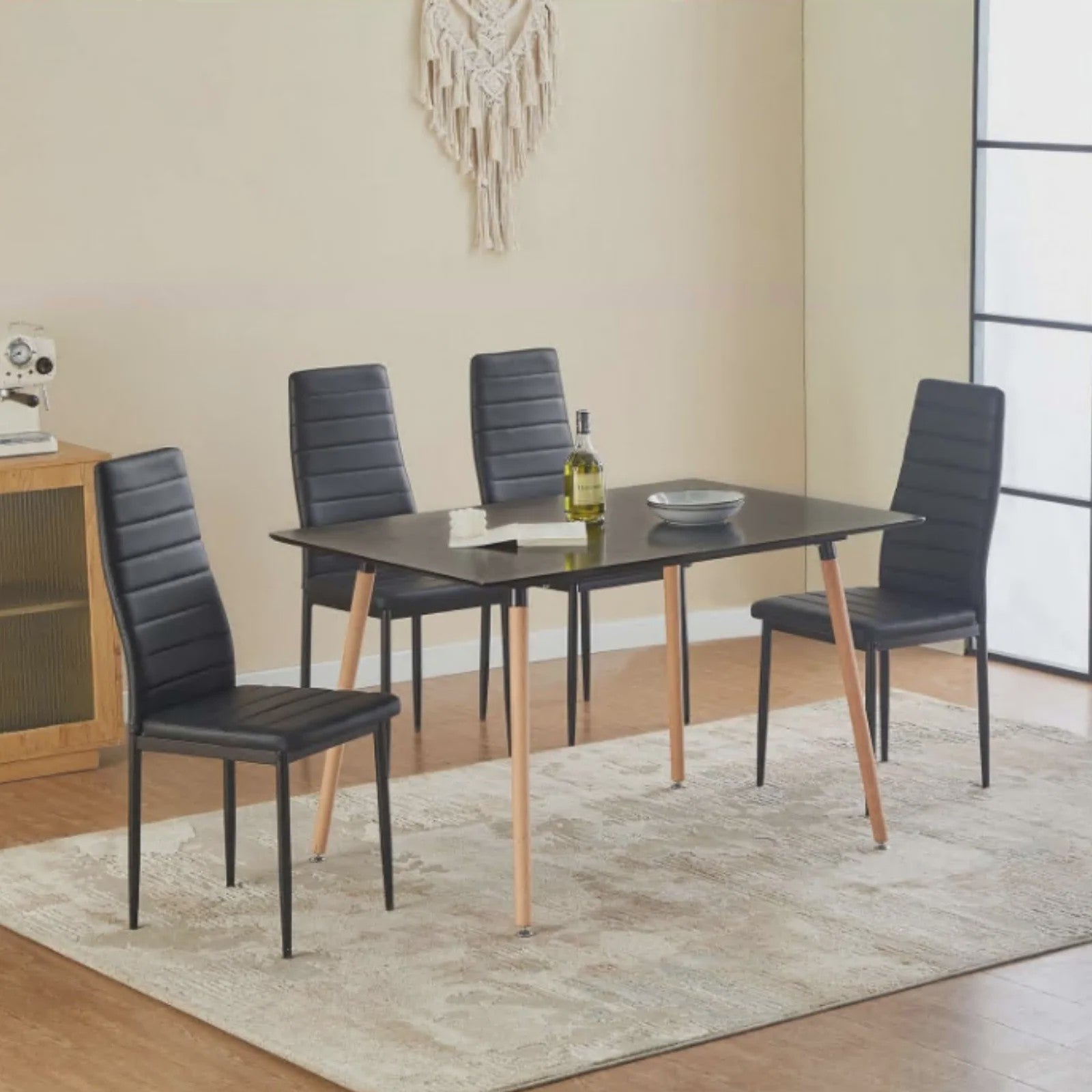 Set van 6 Eetkamerstoelen met Hoge Rugleuning - Ergonomisch Kunstleer