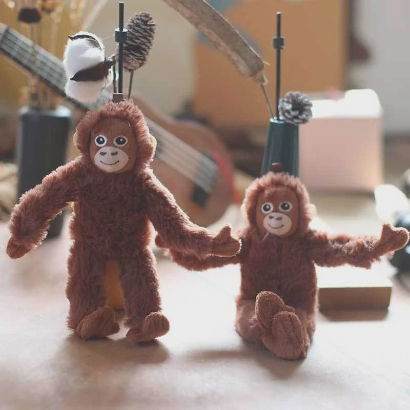 Schattige Aap Pluche Hanger - Gorilla Knuffel voor Rugzak & Sleutelhanger