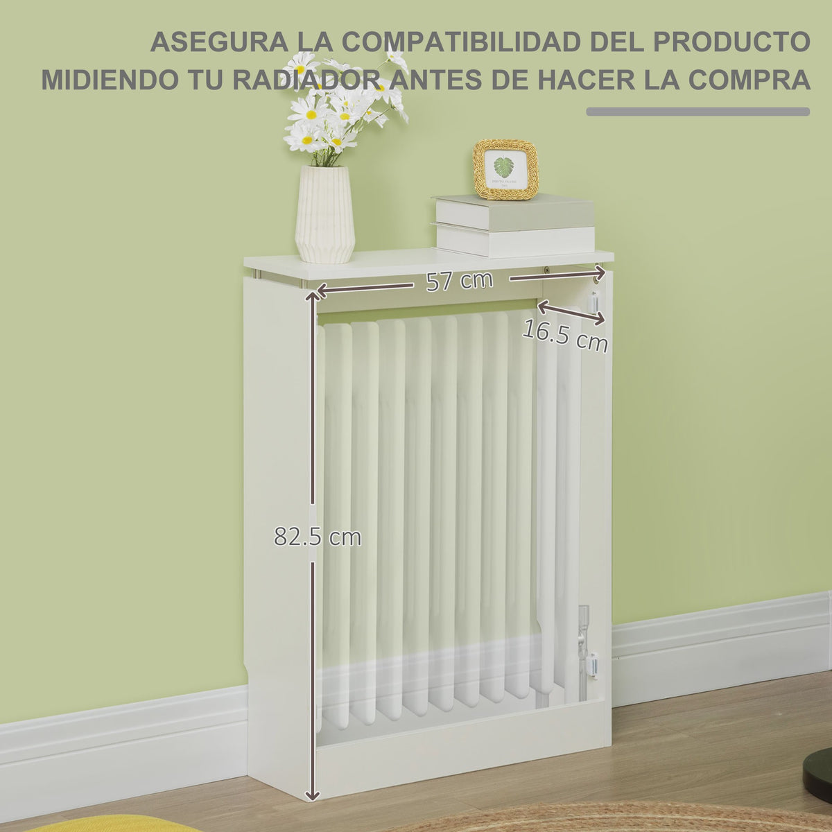 Moderne Witte MDF Radiatorombouw met Strak Design