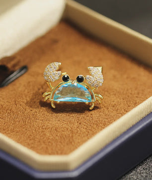 Unieke Krab Broche met Gekleurde Zirkonia - Stijlvol Dames Accessoire