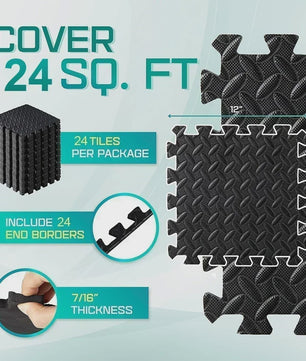 Set van 4, 8, 12 of 20 Interlocking EVA Foam Vloertegels - Antislip & Schokabsorberend