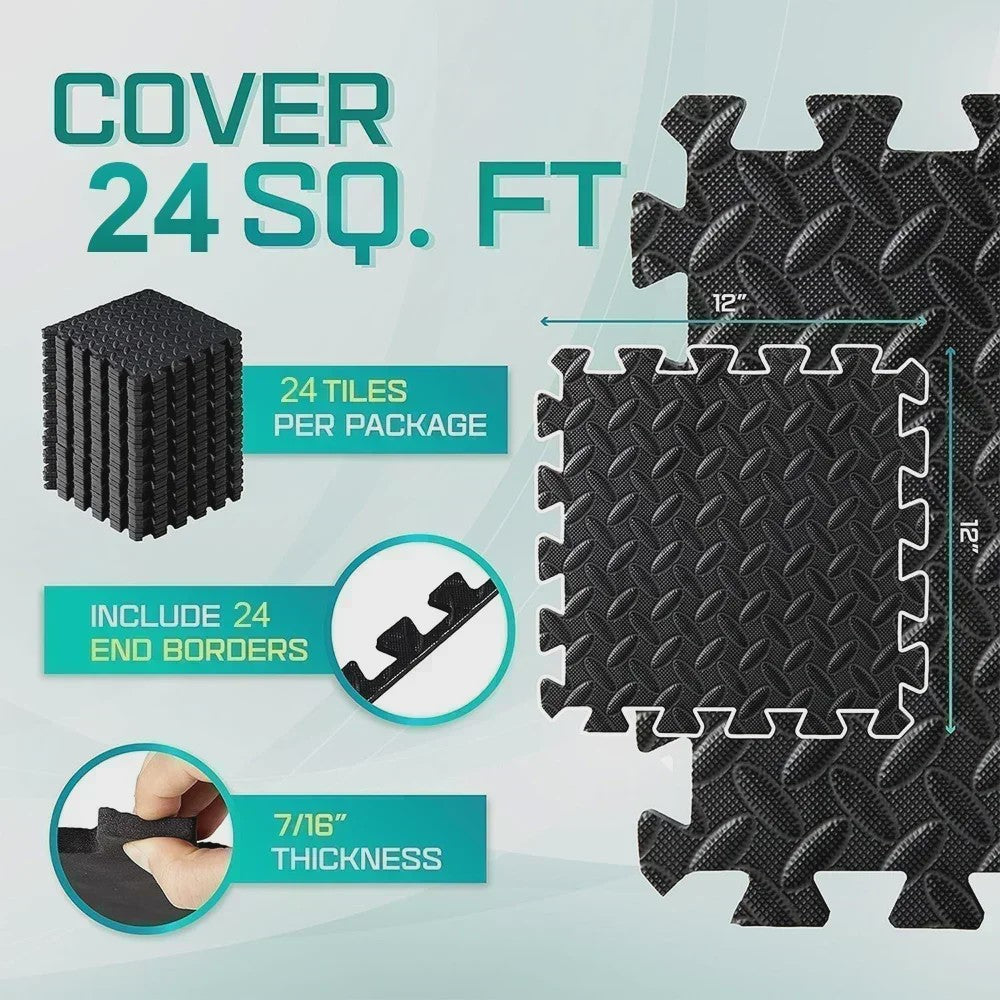 Set van 4, 8, 12 of 20 Interlocking EVA Foam Vloertegels - Antislip & Schokabsorberend