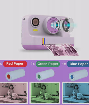 Direct Print Kinder Camera - 1080P FHD Digitale Camera met Selfie Functie & Printpapier