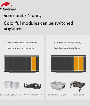 Naturehike IGT Modulaire Aluminium Vouwtafel - Snel Opzetbaar voor Camping & BBQ