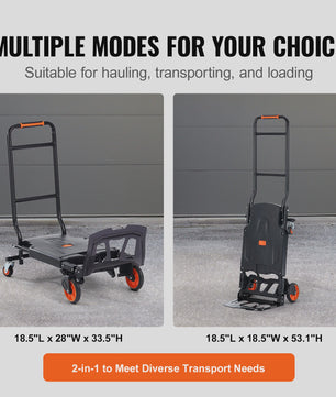 Opvouwbare Handkar Aluminium - 136 kg Laadvermogen - Draagbare Transportkar