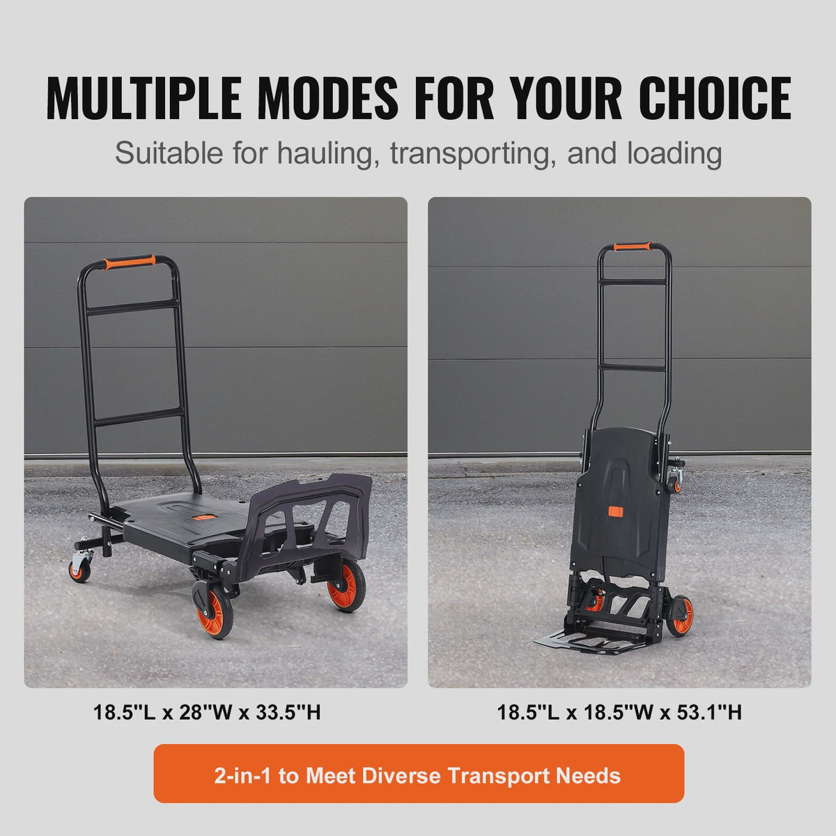 Opvouwbare Handkar Aluminium - 136 kg Laadvermogen - Draagbare Transportkar