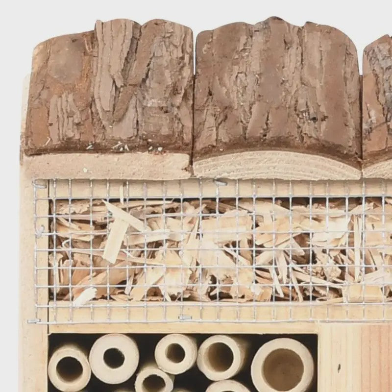 Houten Insectenhotel 30x10x30 cm - Natuurlijk Verblijf voor Bijen en Vlinders