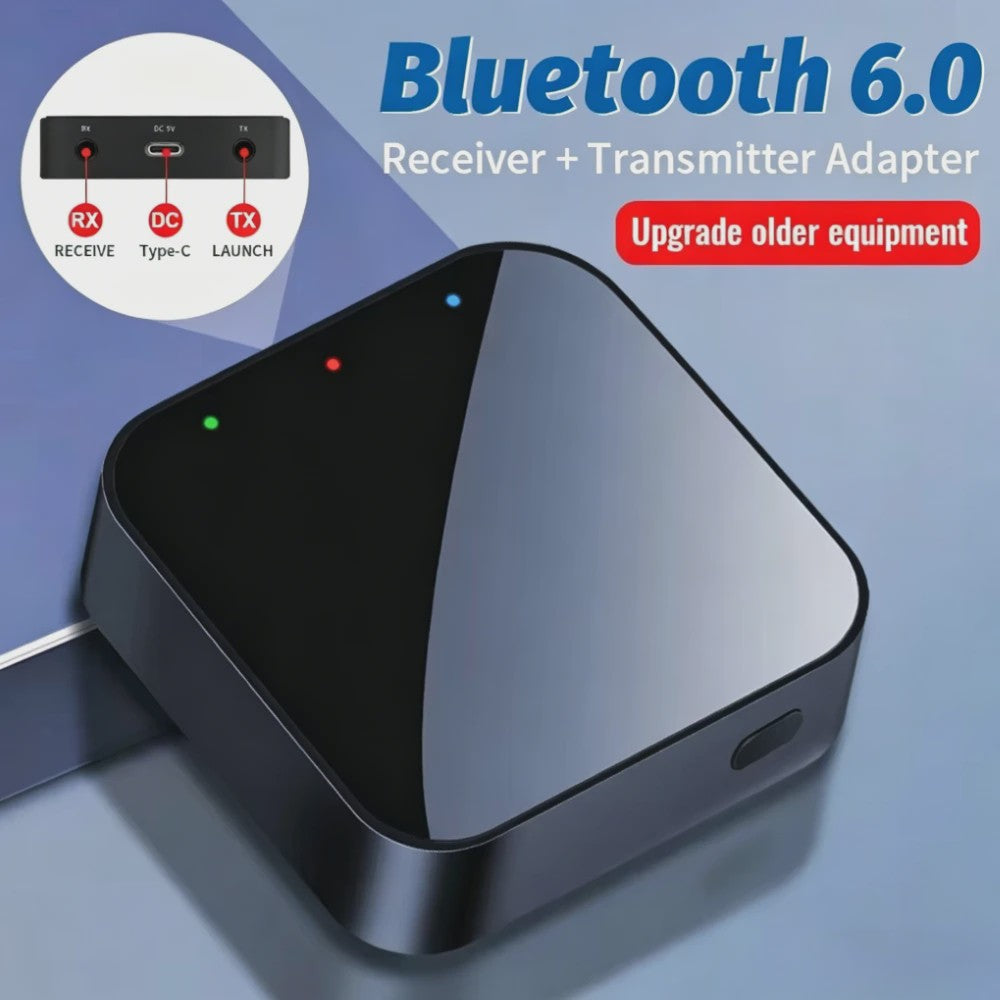 Bluetooth 6.0 Audio Ontvanger & Zender - Draadloze AUX Adapter voor Auto, PC, TV