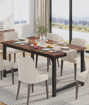 Industriële Eettafel 6-8 Personen - 160x80 cm - Rustiek Hout & Metaal