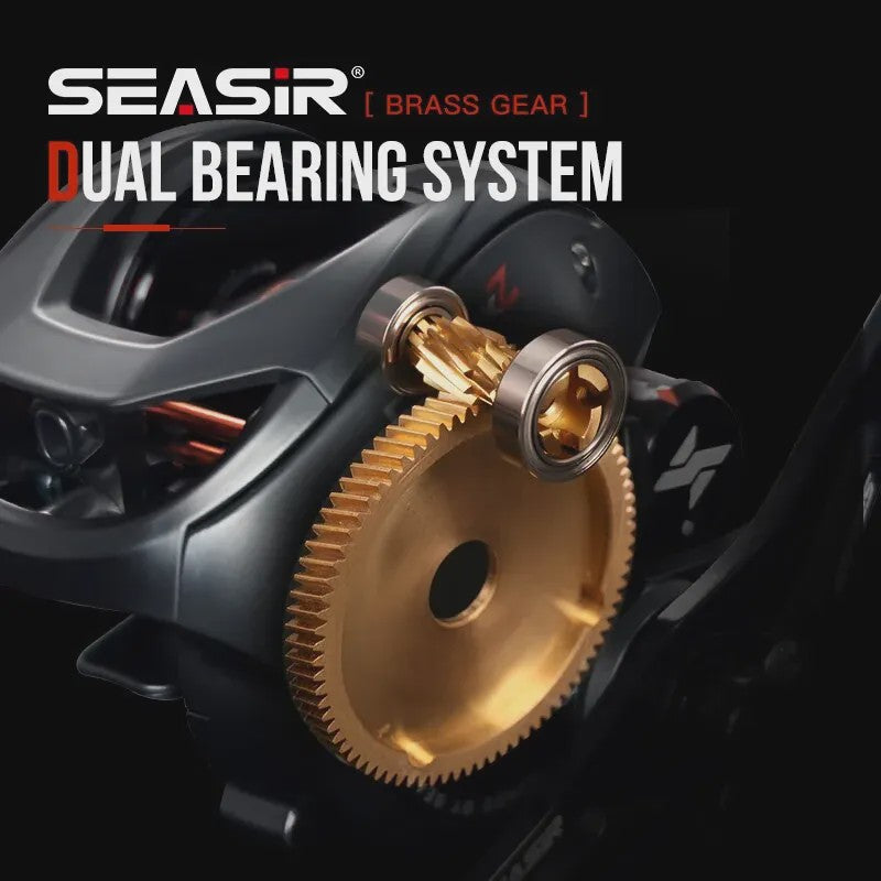 SEASIR Cast X2 Baitcasting Reel - 7.3:1 Versnelling, Keramische Lagers & Carbon Washer
