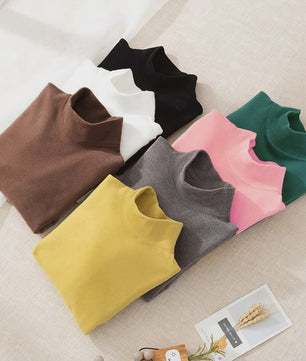 Warme Kinder Thermo T-shirt met Col - Zacht Fleece, Lange Mouwen voor Jongens en Meisjes