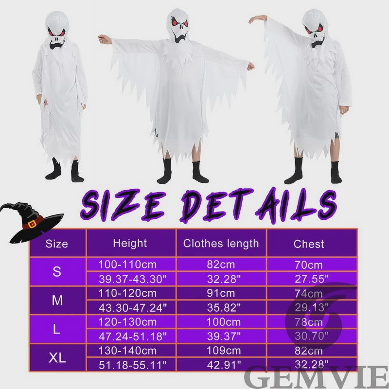 Spook Kostuum Kinderen - Eng Spook Halloween Verkleedpak met Masker