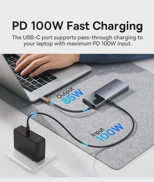 Baseus 6-in-1 USB-C Hub: 4K HDMI, 10Gbps USB 3.2, PD 100W, RJ45 Adapter