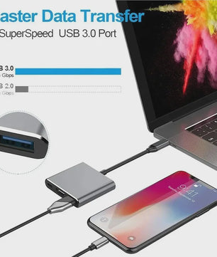 USB-C Hub 3-in-1 Docking Station met 4K HDMI, PD Fast Charge & USB 3.0