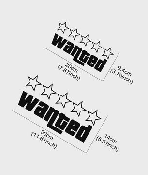 Wanted Vinyl Sticker Set - GTA Stijl Decals voor Auto, Motor & Laptop