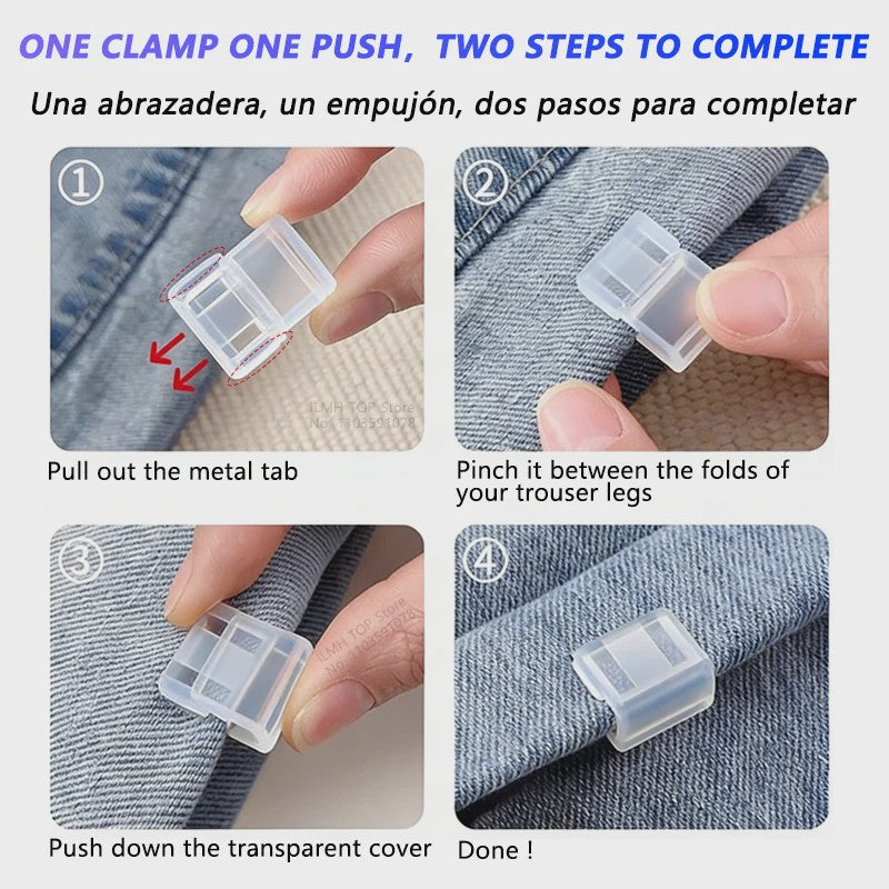 Onzichtbare Broek Verklenger Clips - 10 Stuks - Snel Broekspijpen Inkorten Zonder Naaien