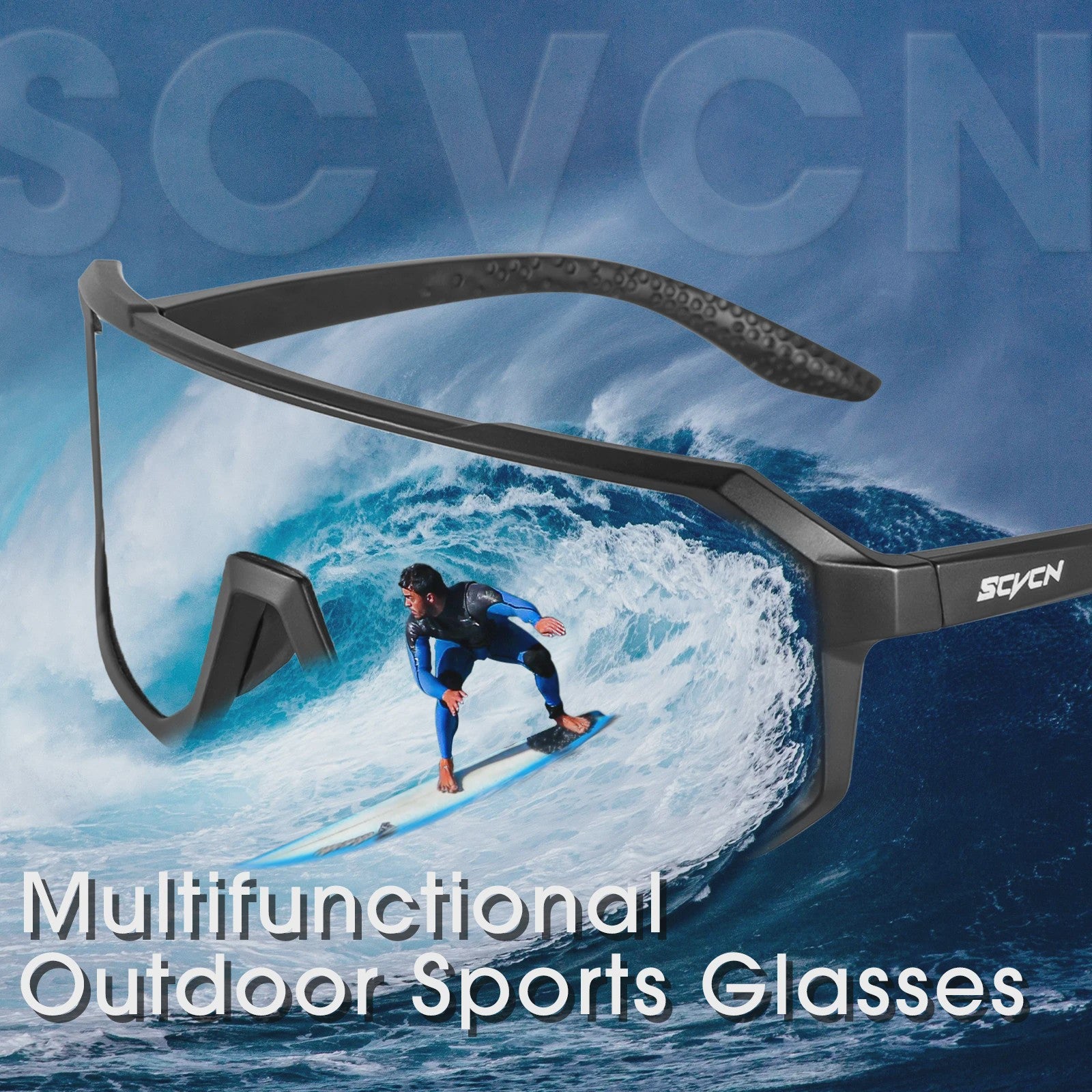 SCVCN Sport Zonnebril - UV400 Bescherming voor Fietsen & Outdoor Activiteiten