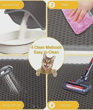 Dubbellaags Kattenbakmat - Waterdicht EVA, Vangt Grit op, Makkelijk Schoon te Maken