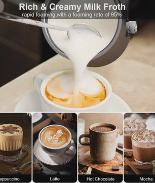 5-in-1 Automatische Melkopschuimer: Warm & Koud Schuim voor Latte, Cappuccino & meer