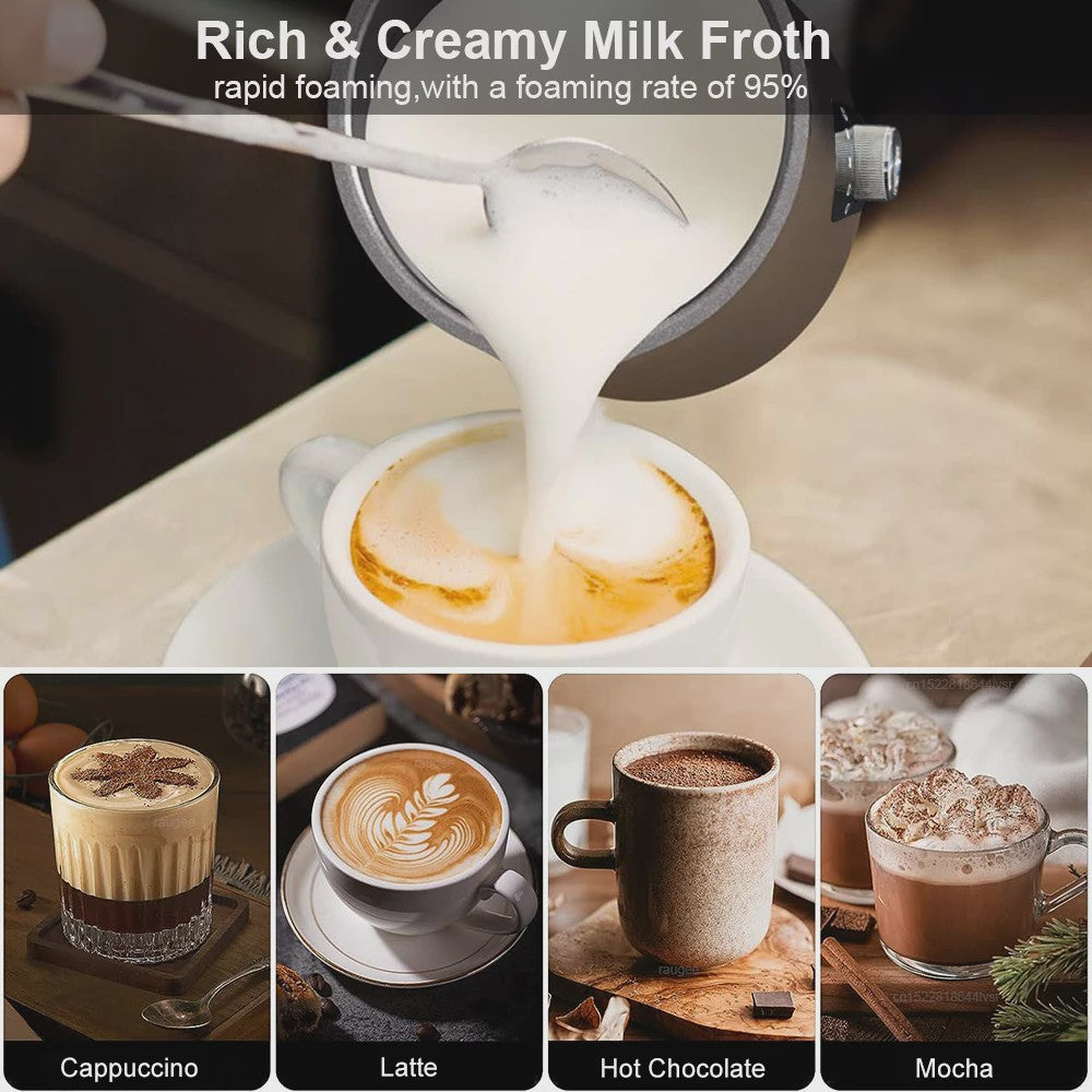 5-in-1 Automatische Melkopschuimer: Warm & Koud Schuim voor Latte, Cappuccino & meer