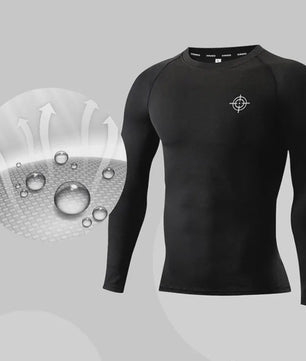 Heren Compressie Sportkleding Set - Long Sleeve Top & Broek voor Fitness, Hardlopen, Yoga