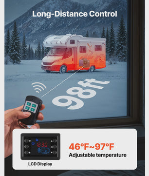 8KW Diesel Luchtverwarmer 12V/24V - Draagbare Camper Verwarming met LCD & Afstandsbediening