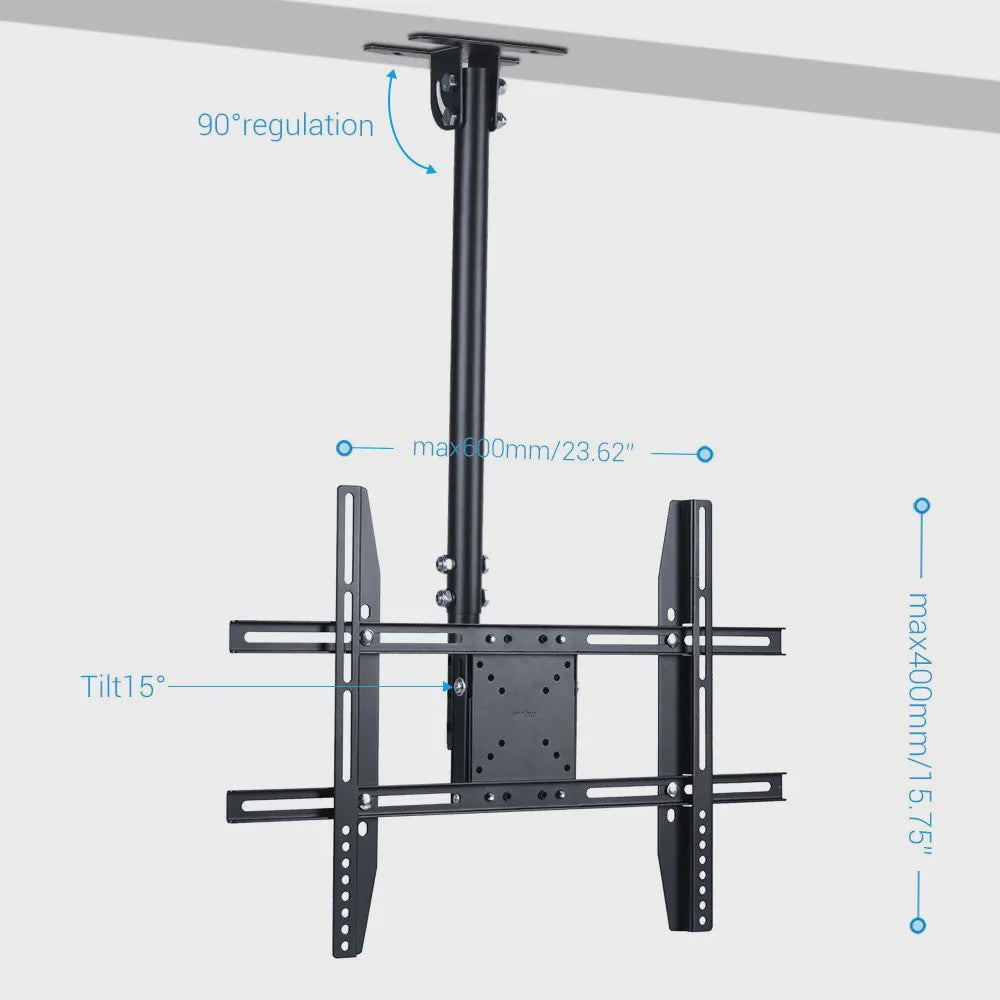 Plafond TV Beugel Kantelbaar & Draaibaar voor 26-65 Inch Schermen | Max 30kg