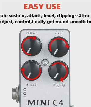 Mosky MINI C4 Gitaar Compressor Effectpedaal - Metalen Shell, True Bypass