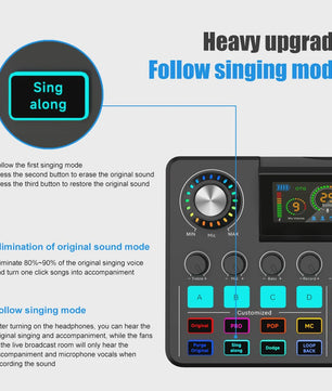 NXG Professionele 4-Kanaals Audio Mixer Soundcard met DSP & OTG - Live Streaming & Voice Changer
