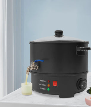 8L Elektrische Waxsmelter 1000W met Temperatuurregeling - Roestvrij Staal, Zwart
