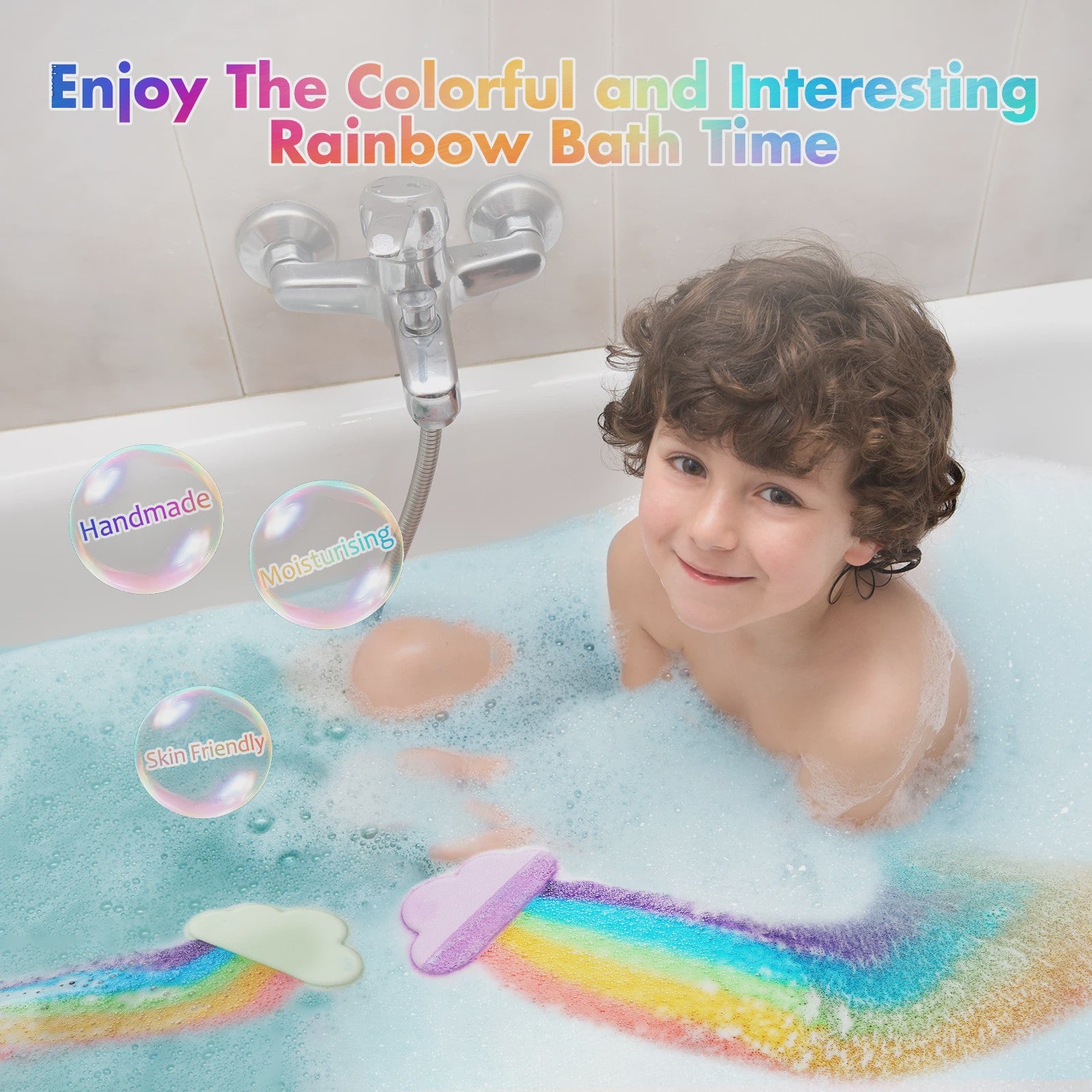 Blue Ocean Regenboog Bruisballen: Kleurrijk Badplezier met Verrassing - Perfect Cadeau voor Kinderen