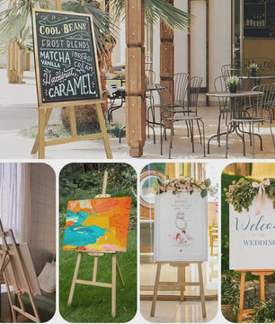 Houten Ezel Standbeeld 150/175 cm - Verstelbaar voor Kunst, Bruiloftsborden & Posters