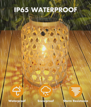 Sfeervolle Rattan Solar Lantaarn voor Buiten - Waterdicht & Decoratief