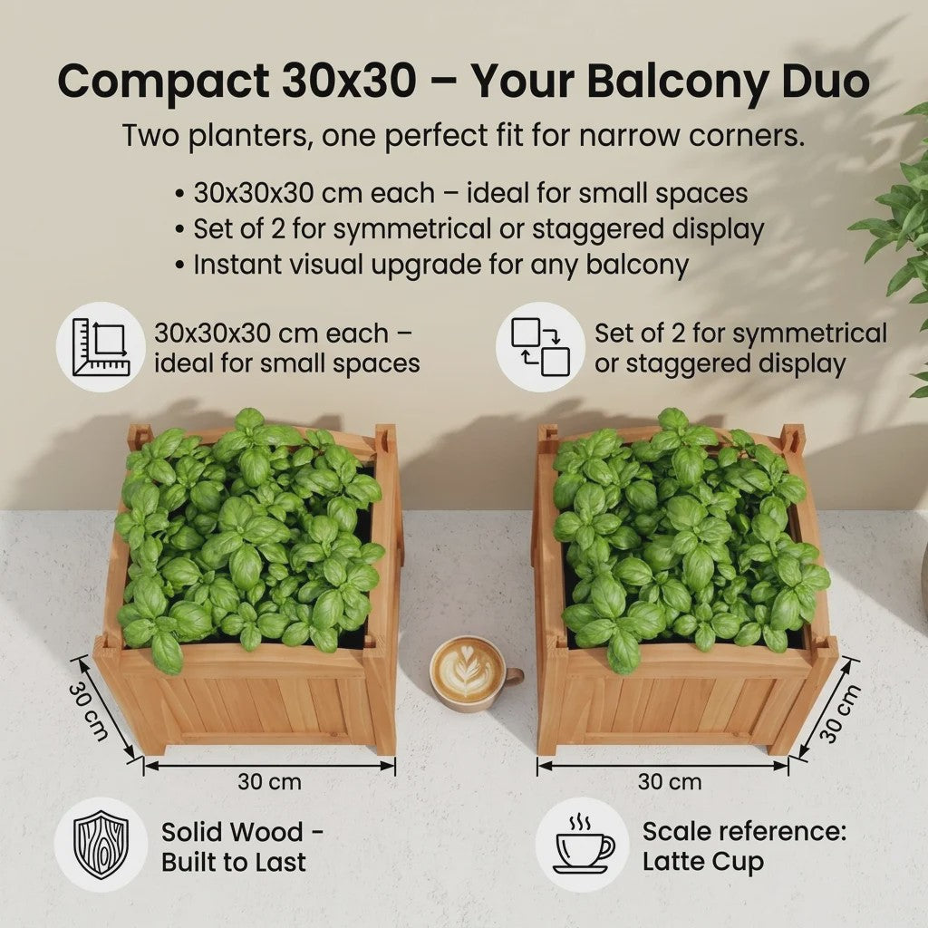 Houten Verhoogde Plantenbak 30x30x30 cm - Stevig Hout voor Tuin & Terras