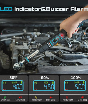 Digitale Momentsleutel 3/8" 220Nm met LCD, Track & Peak Modi, Geheugen & Alarm