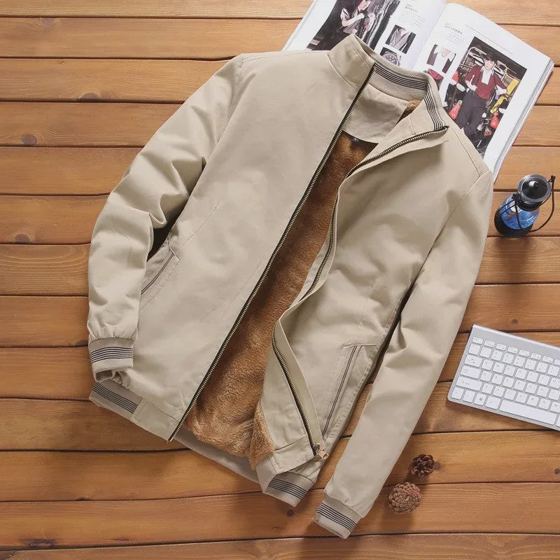 Warme Heren Aviator Jas met Fleece Voering - Perfect voor Herfst & Winter