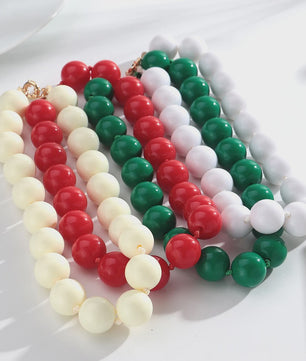 Handgemaakte Retro Acryl Ketting met Grote Kleurrijke Kralen - Statement Choker