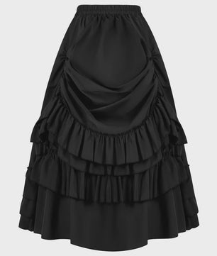 Victorian Victoriaanse Rok met Ruches - Hoge Taille, Gothic & Steampunk Stijl