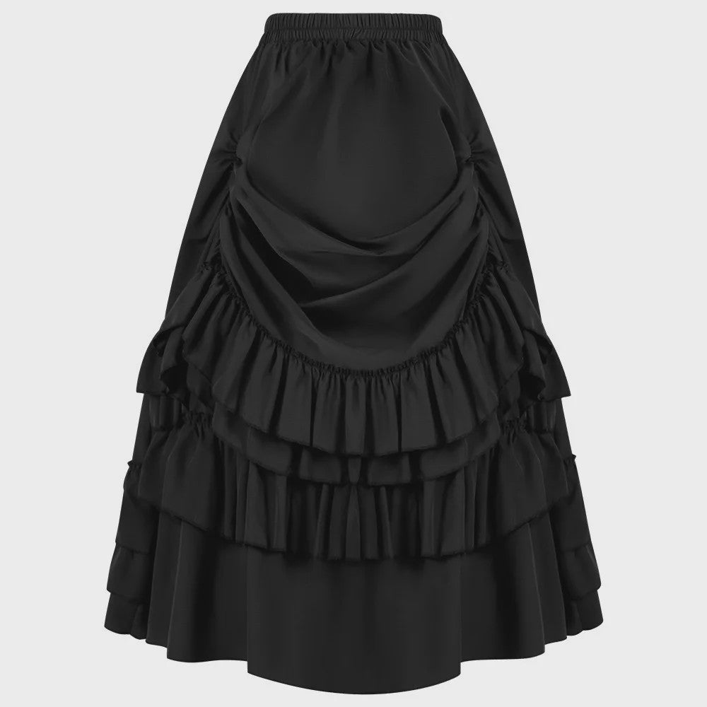 Victorian Victoriaanse Rok met Ruches - Hoge Taille, Gothic & Steampunk Stijl