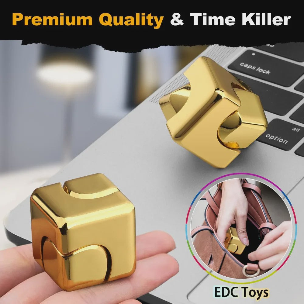 Alloy Cube Spinner Fidget Toy: Anti-Stress, Focus & Draagbaar Speelgoed