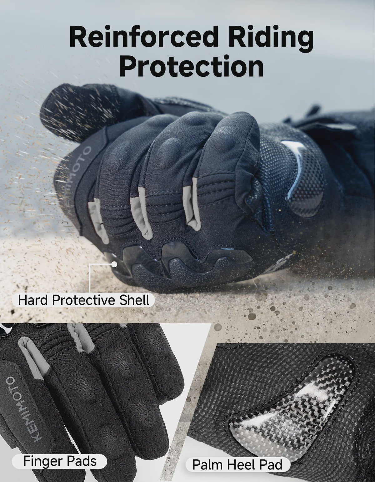 KEMIMOTO Verwarmde Motorhandschoenen - Waterdicht, Oplaadbaar & Warm voor de Winter