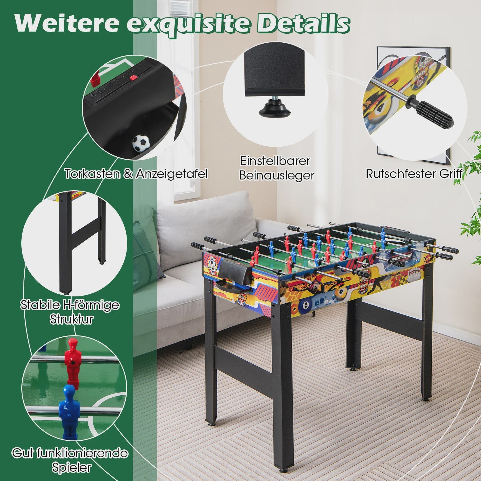 12-in-1 Multifunctionele Speltafel: Voetbal, Biljart, Air Hockey, Tafeltennis & Meer!