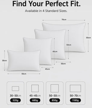 Set van 2 of 4 Luxe Kussens: 50% Ganzendons & 50% Polyester | 100% Katoenen Tijk