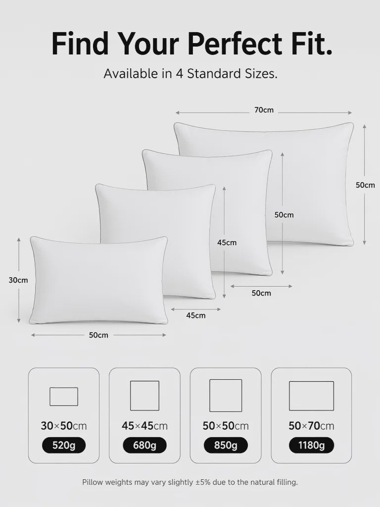 Set van 2 of 4 Luxe Kussens: 50% Ganzendons & 50% Polyester | 100% Katoenen Tijk