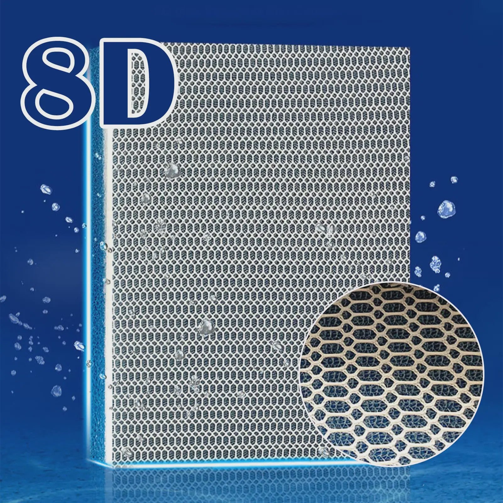8D Aquarium Filtermedia - Wasbaar & Herbruikbaar 8-Laags Filterkussen voor Vijver en Aquarium